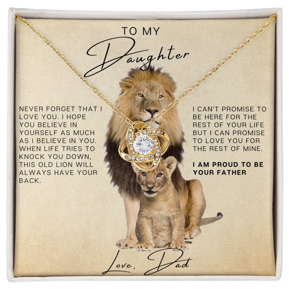 To My Daughter - Proud to be your father love knot necklace