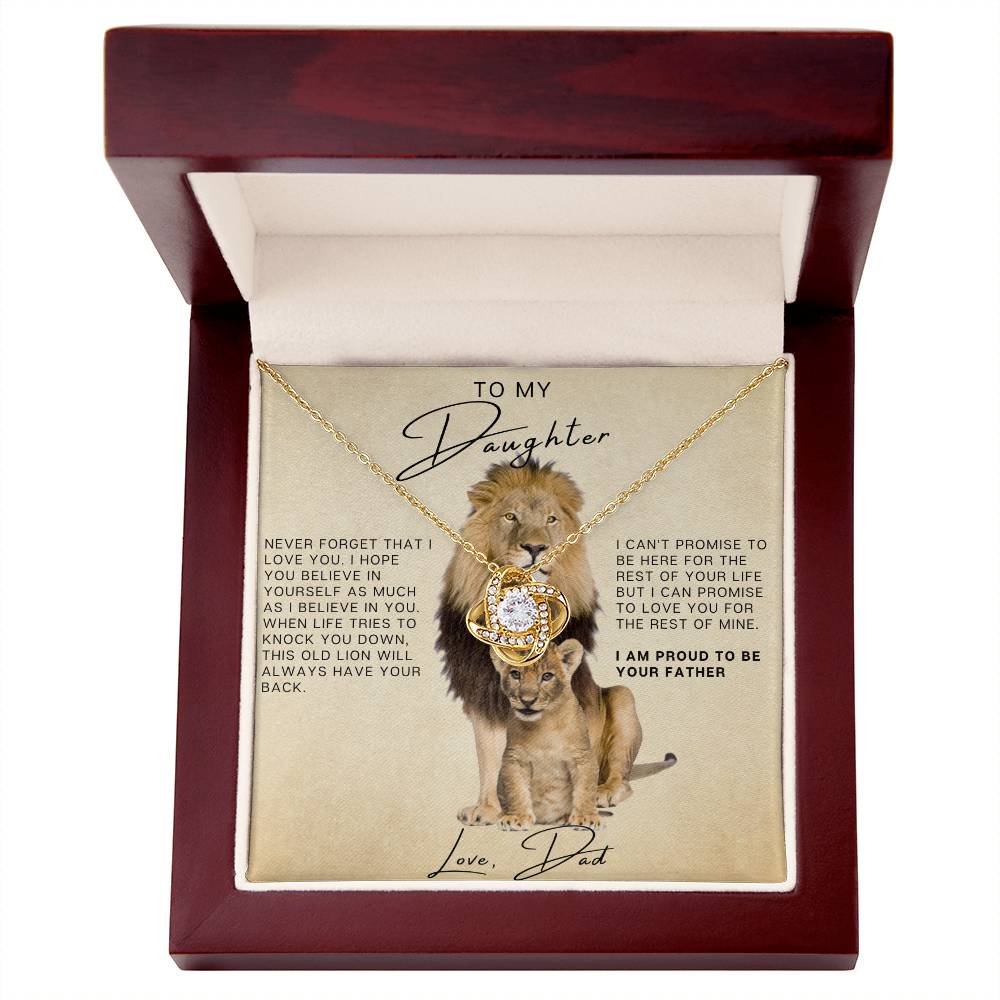 To My Daughter - Proud to be your father love knot necklace
