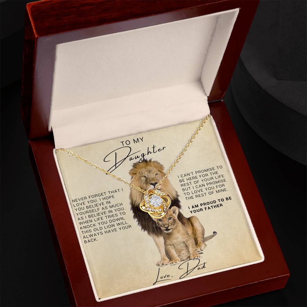 To My Daughter - Proud to be your father love knot necklace