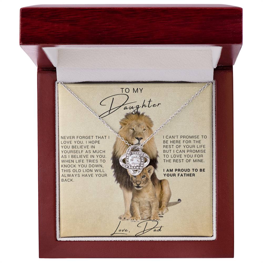 To My Daughter - Proud to be your father love knot necklace