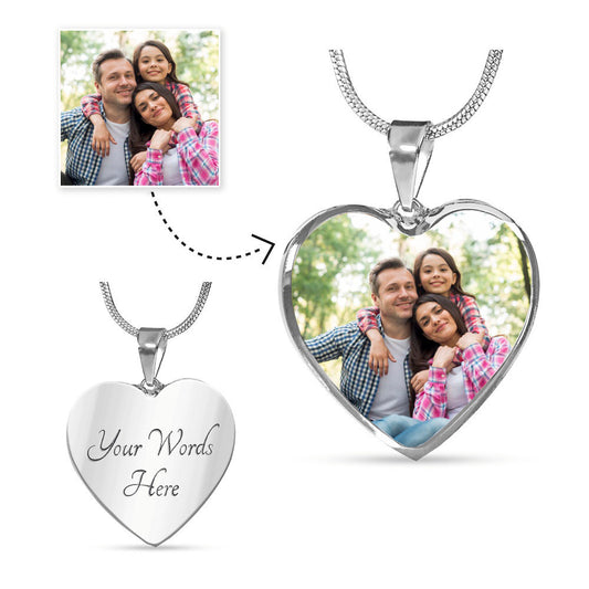 Personalize Your Own Heart Photo Necklace (upload)