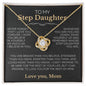 My Step Daughter - 'Raise Yourself Up, Love You Mom' Love Knot Necklace
