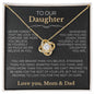 To My Daughter - Raise Yourself Up - Love Mom & Dad | Love Knot Necklace