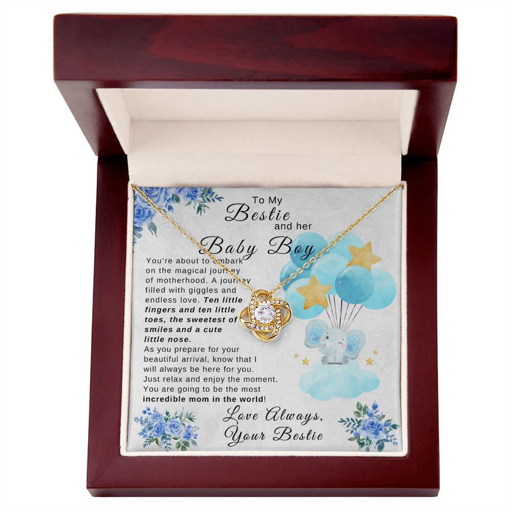 To My Bestie and her Baby Boy | Love Knot Necklace