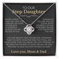 Our Step Daughter - Raise Yourself up, Love You Mom & Dad' Love Knot Necklace