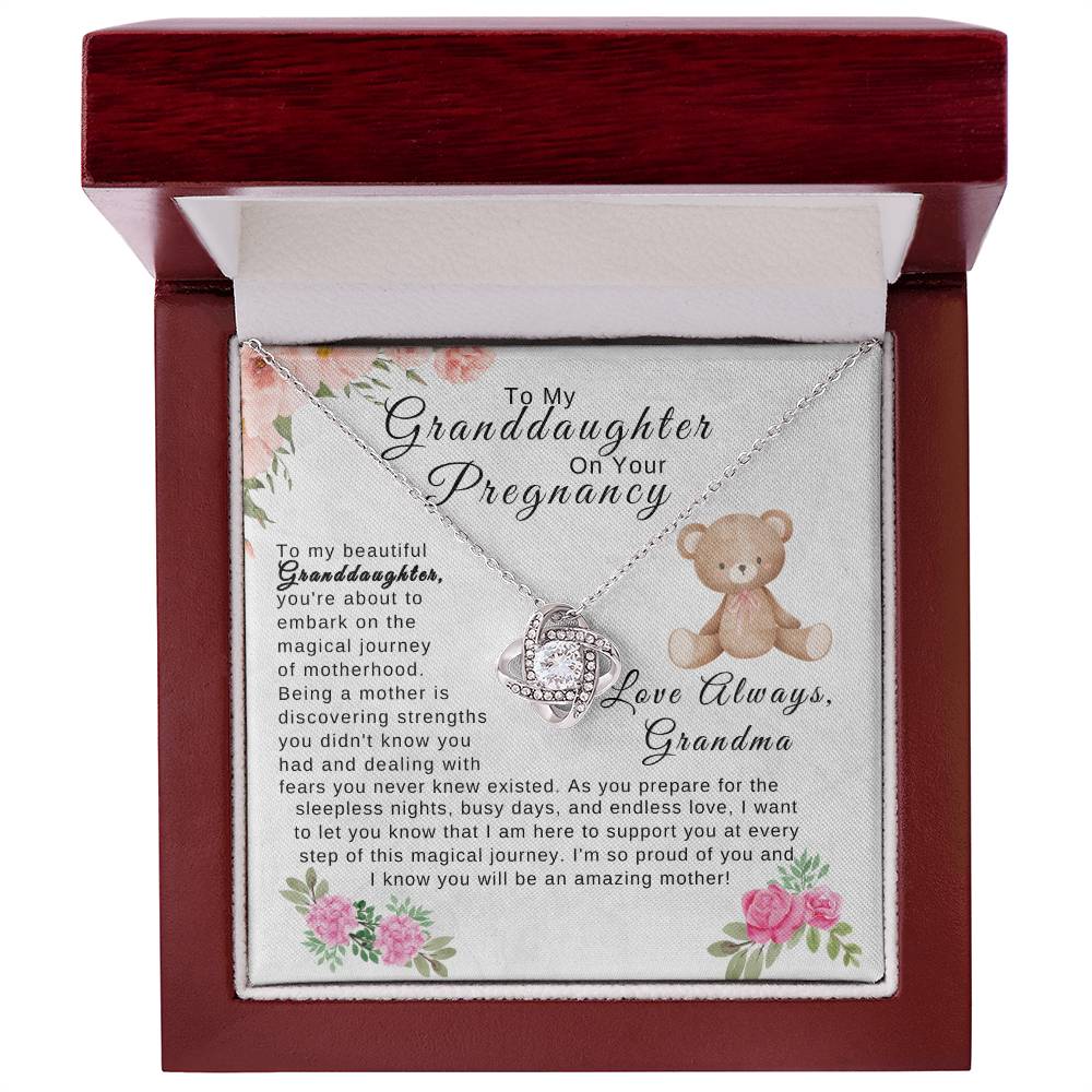 To My Granddaughter On Your Pregnancy - Grandma| Love Knot Necklace