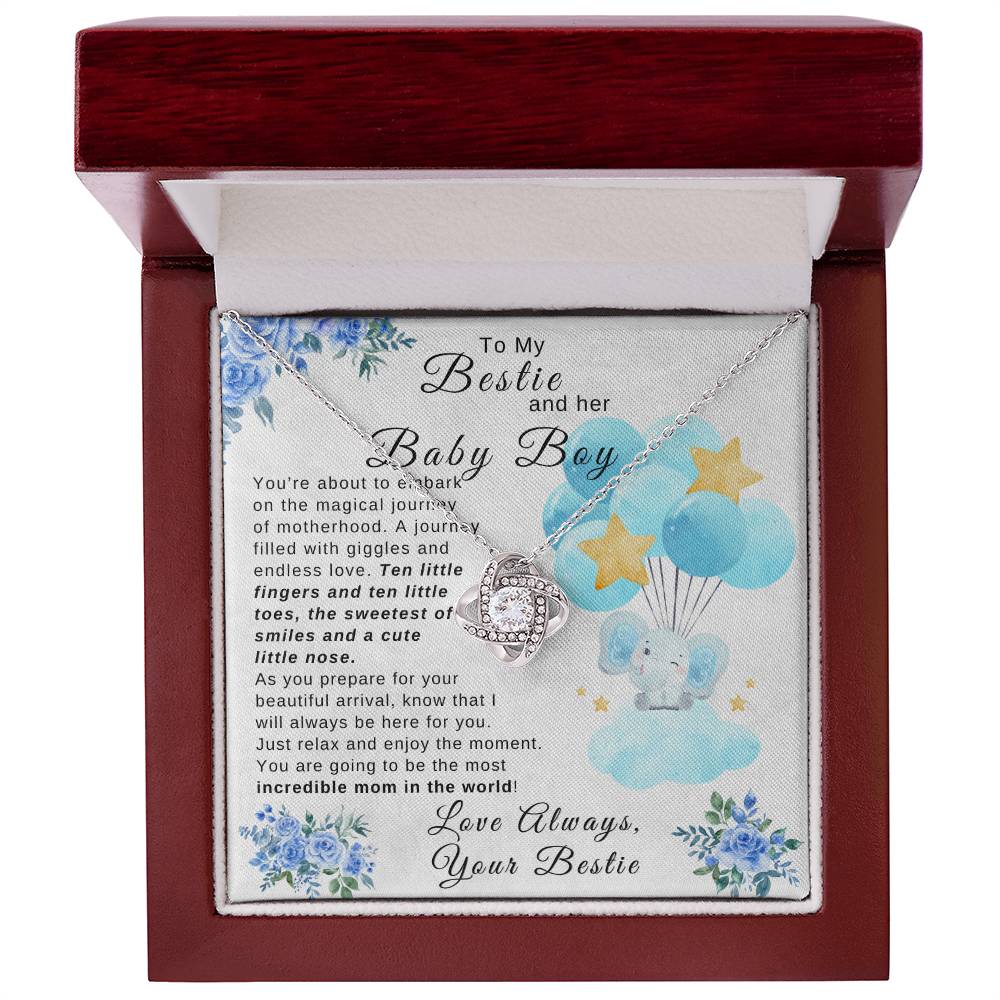 To My Bestie and her Baby Boy | Love Knot Necklace