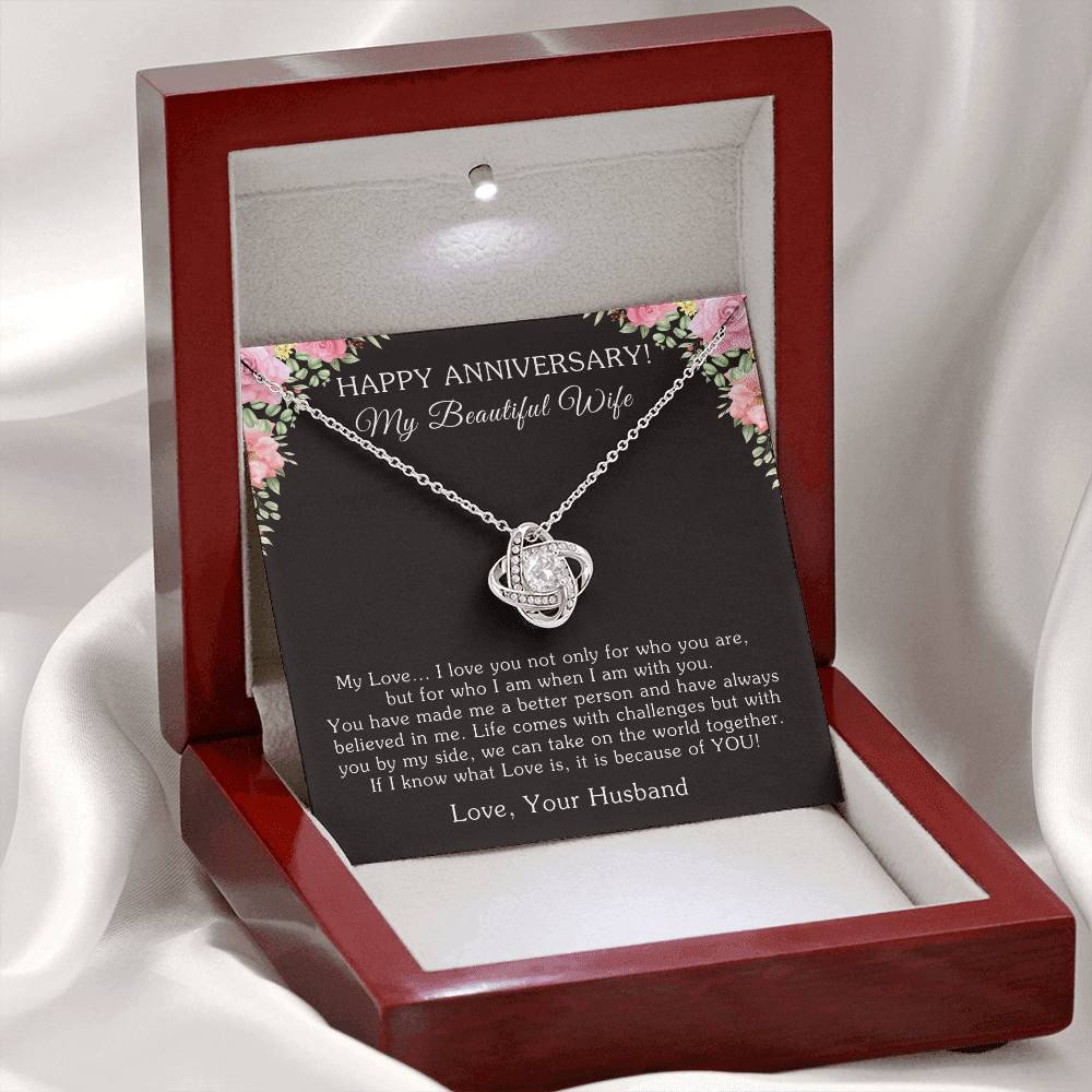 Happy Anniversary My Beautiful Wife | Love Knot Necklace
