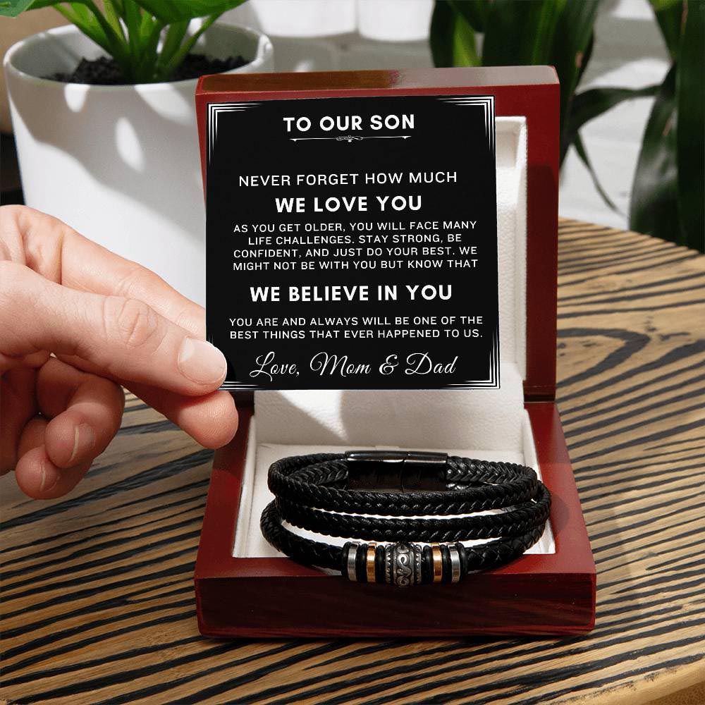 Bracelet for Son from Parents, Gift for Son on His Birthday, Grown Up Son Bracelet Gift, Meaningful Christmas Gift for Son