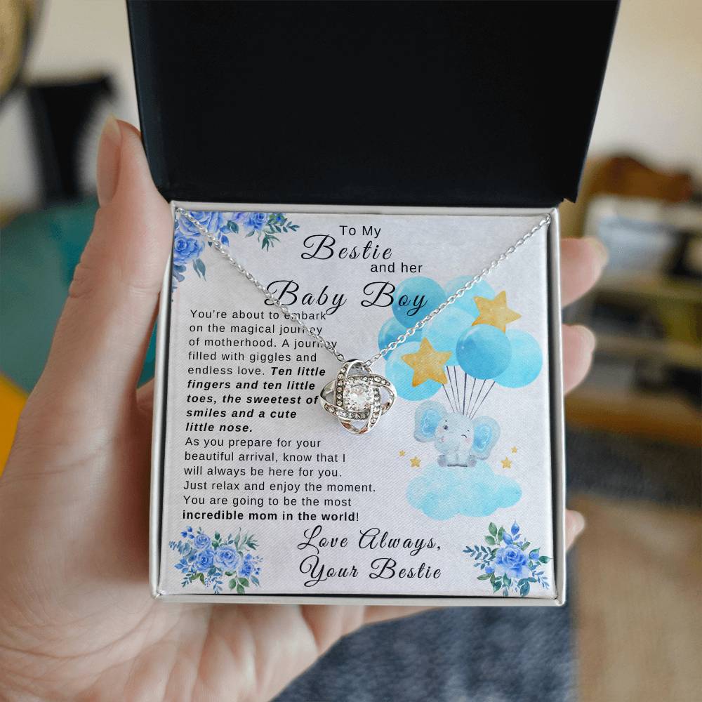 To My Bestie and her Baby Boy | Love Knot Necklace