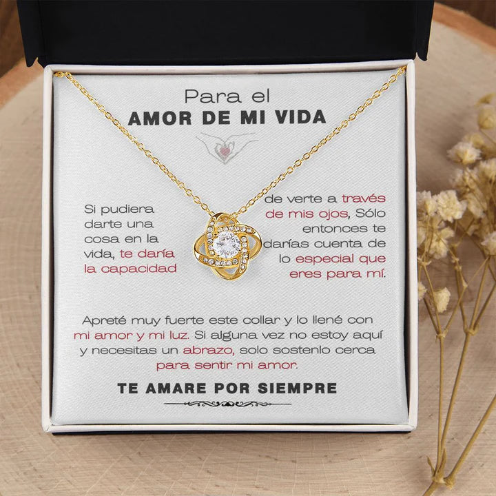 EL REGALO PERFECTO PARA EL AMOR DE MI VIDA / Collar de Nudo de Amor Y MENSAJE