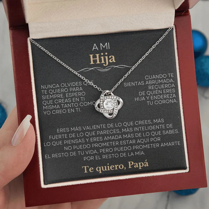 EL REGALO PERFECTO A MI HIJA / Collar de Nudo de Amor Y MENSAJE