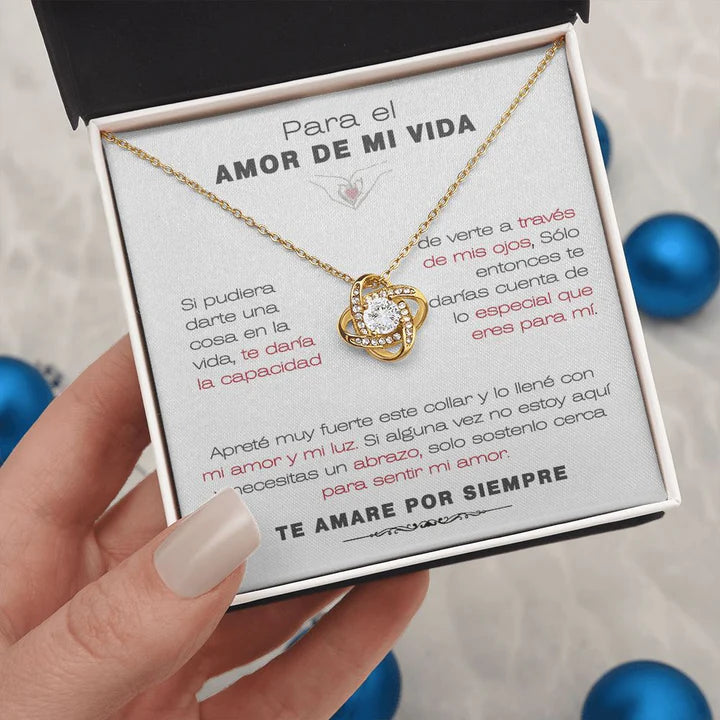 EL REGALO PERFECTO PARA EL AMOR DE MI VIDA / Collar de Nudo de Amor Y MENSAJE