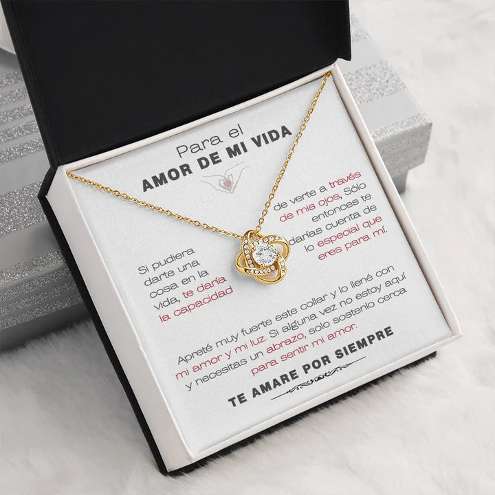 EL REGALO PERFECTO PARA EL AMOR DE MI VIDA / Collar de Nudo de Amor Y MENSAJE