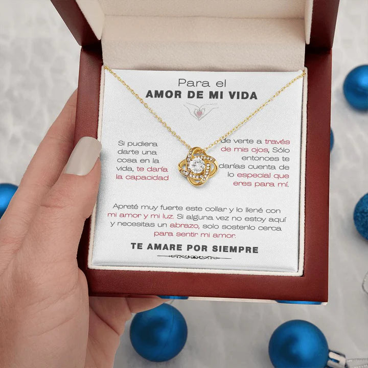 EL REGALO PERFECTO PARA EL AMOR DE MI VIDA / Collar de Nudo de Amor Y MENSAJE