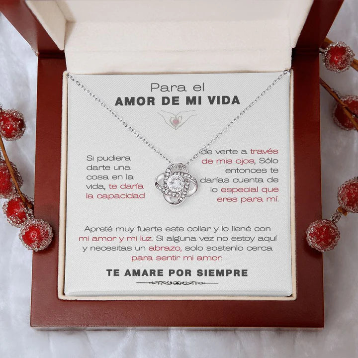 EL REGALO PERFECTO PARA EL AMOR DE MI VIDA / Collar de Nudo de Amor Y MENSAJE
