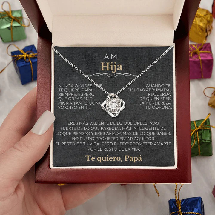 EL REGALO PERFECTO A MI HIJA / Collar de Nudo de Amor Y MENSAJE