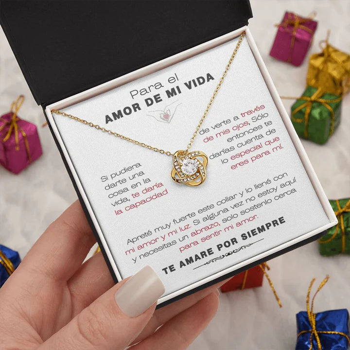 EL REGALO PERFECTO PARA EL AMOR DE MI VIDA / Collar de Nudo de Amor Y MENSAJE