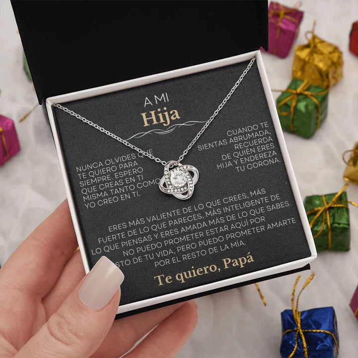 EL REGALO PERFECTO A MI HIJA / Collar de Nudo de Amor Y MENSAJE
