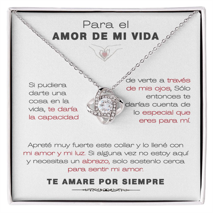 EL REGALO PERFECTO PARA EL AMOR DE MI VIDA / Collar de Nudo de Amor Y MENSAJE