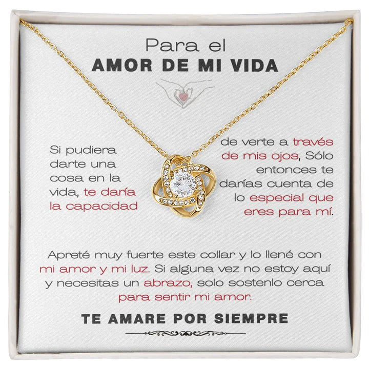EL REGALO PERFECTO PARA EL AMOR DE MI VIDA / Collar de Nudo de Amor Y MENSAJE