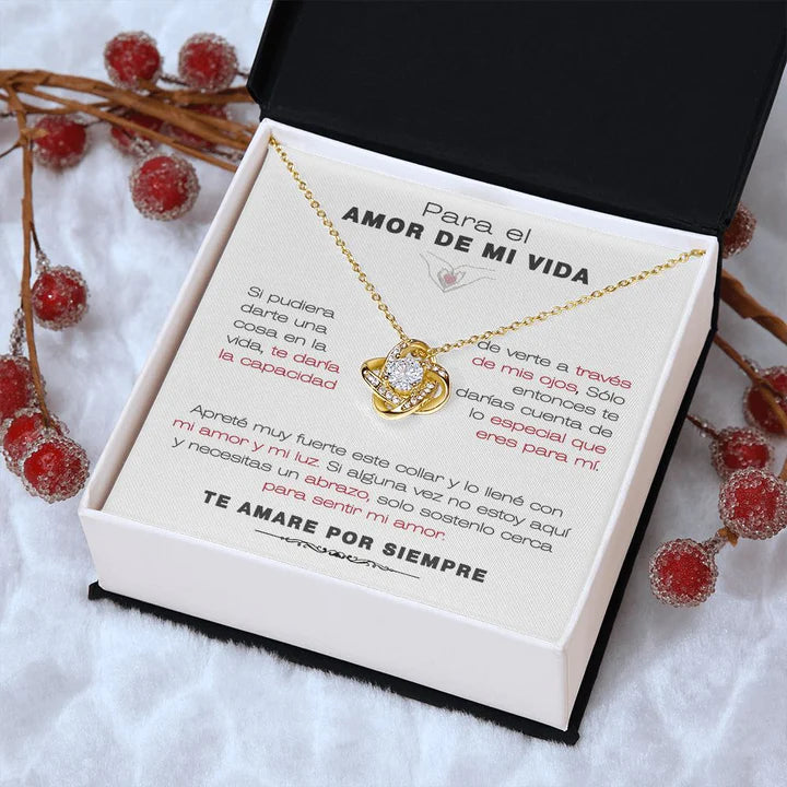 EL REGALO PERFECTO PARA EL AMOR DE MI VIDA / Collar de Nudo de Amor Y MENSAJE