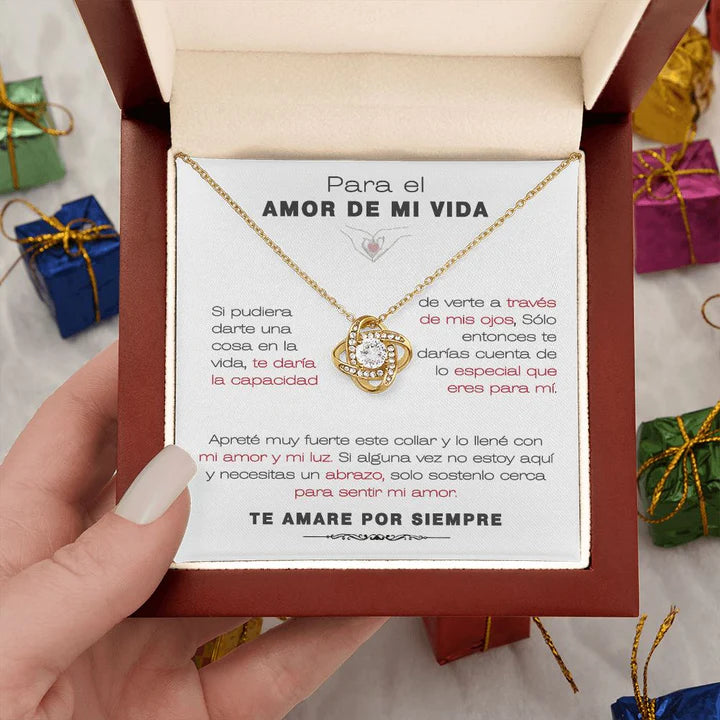 EL REGALO PERFECTO PARA EL AMOR DE MI VIDA / Collar de Nudo de Amor Y MENSAJE