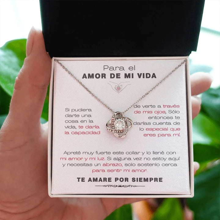 EL REGALO PERFECTO PARA EL AMOR DE MI VIDA / Collar de Nudo de Amor Y MENSAJE