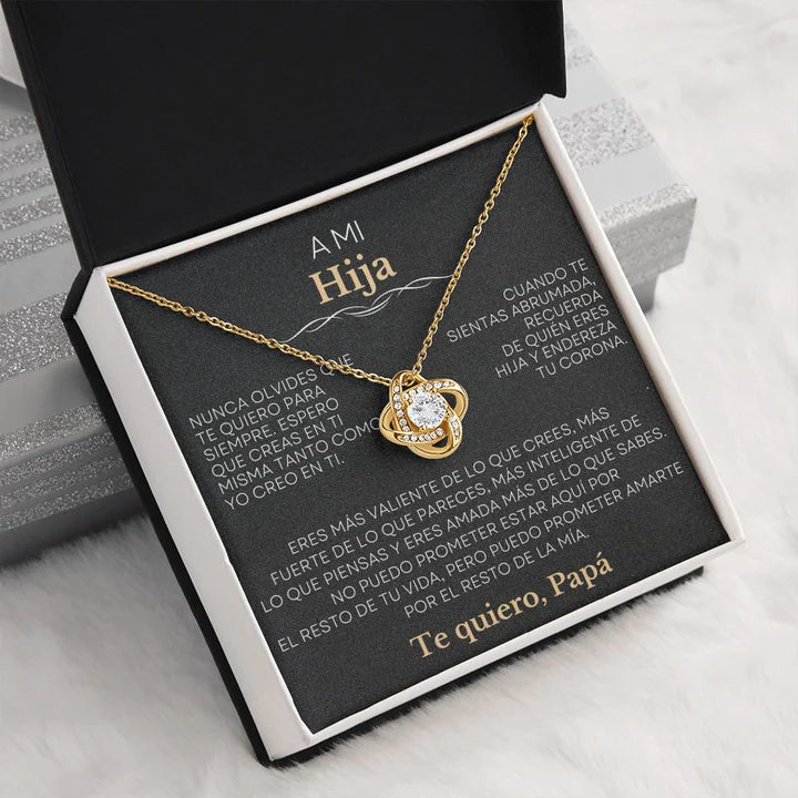 EL REGALO PERFECTO A MI HIJA / Collar de Nudo de Amor Y MENSAJE