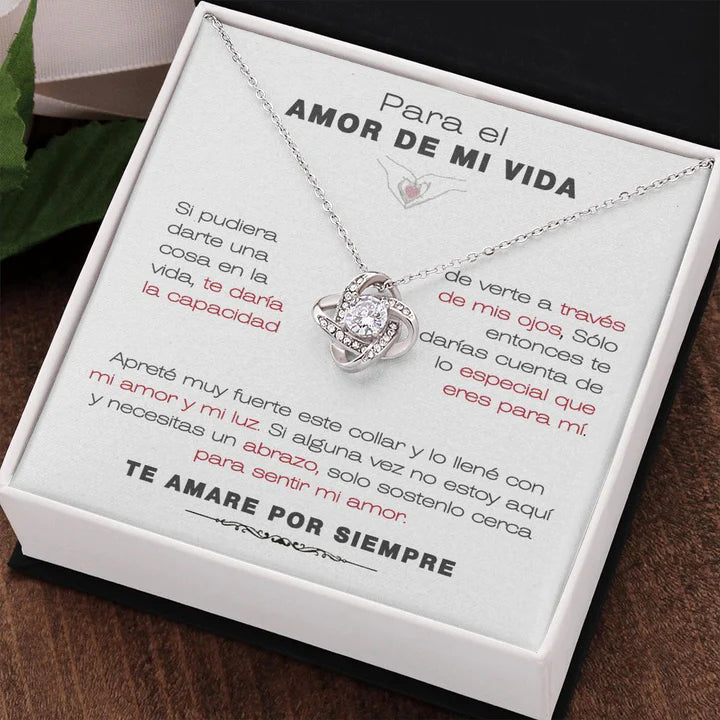 EL REGALO PERFECTO PARA EL AMOR DE MI VIDA / Collar de Nudo de Amor Y MENSAJE