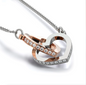 Double Interlocking Heart Necklace - "To My Granddaughter - Love Grandma"
