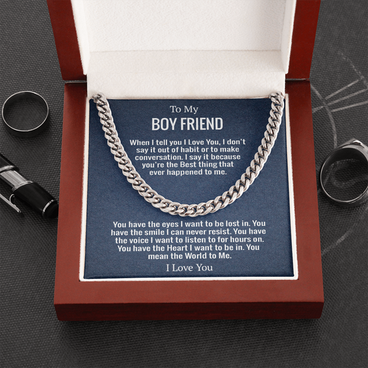 Boyfriend - When I Tell You I Love you | Cuban Link Chain Necklace