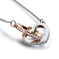 Double Interlocking Heart Necklace - "To My Daughter - Love Mom"