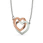 Double Interlocking Heart Necklace - "To My Daughter - Love Mom"