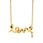 Polished Silver Love Script Necklace - Love Mom
