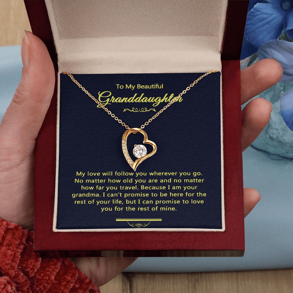Granddaughter - My love will follow you wherever you go | Forever Love Necklace