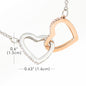 Double Interlocking Heart Necklace - "To My Wife - You Make Me Happy - Love Husband"