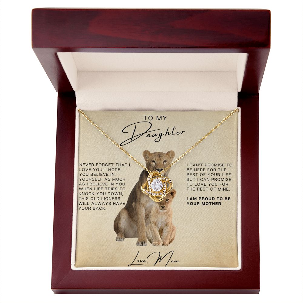 Daughter - So Proud of you Love Mom | Love Knot Necklace