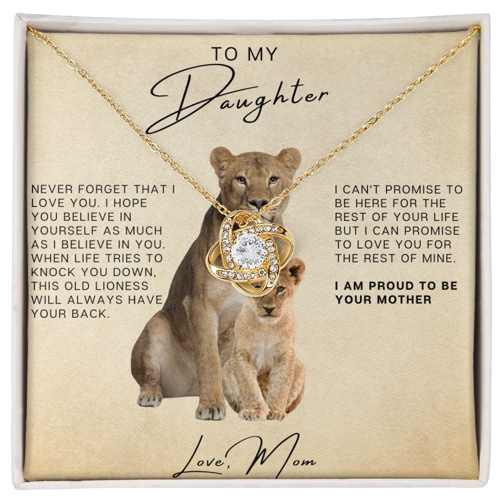 Daughter - So Proud of you Love Mom | Love Knot Necklace