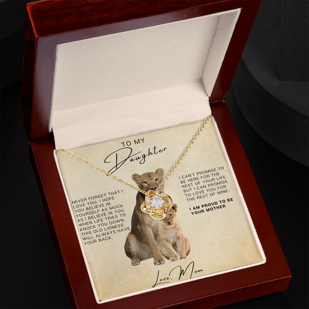 Daughter - So Proud of you Love Mom | Love Knot Necklace