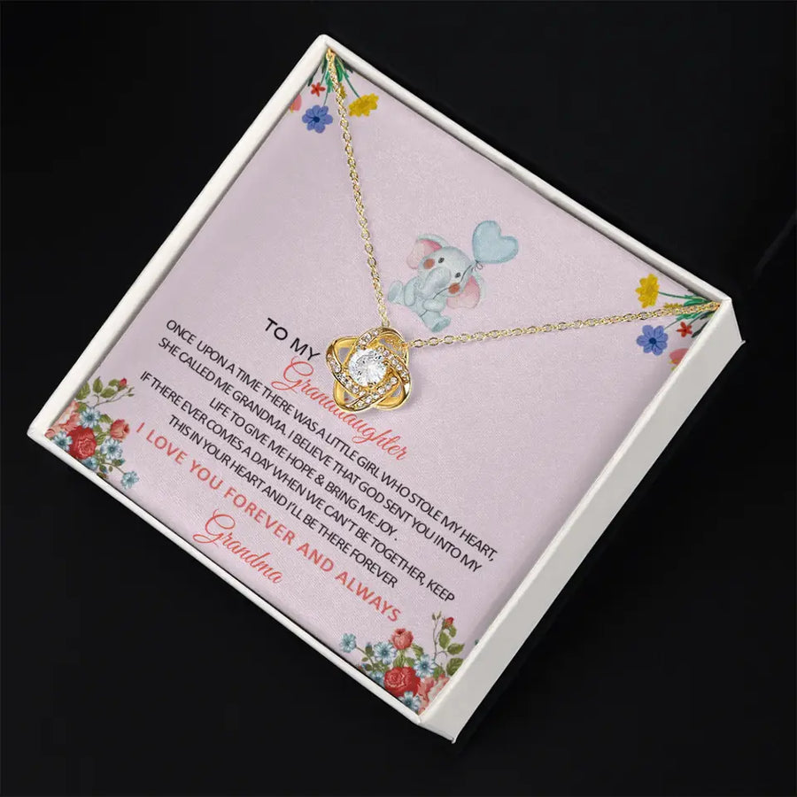Granddaughter - Once Upon a Time There Was a Little Girl (Personalized) | Love Knot Heart Necklace