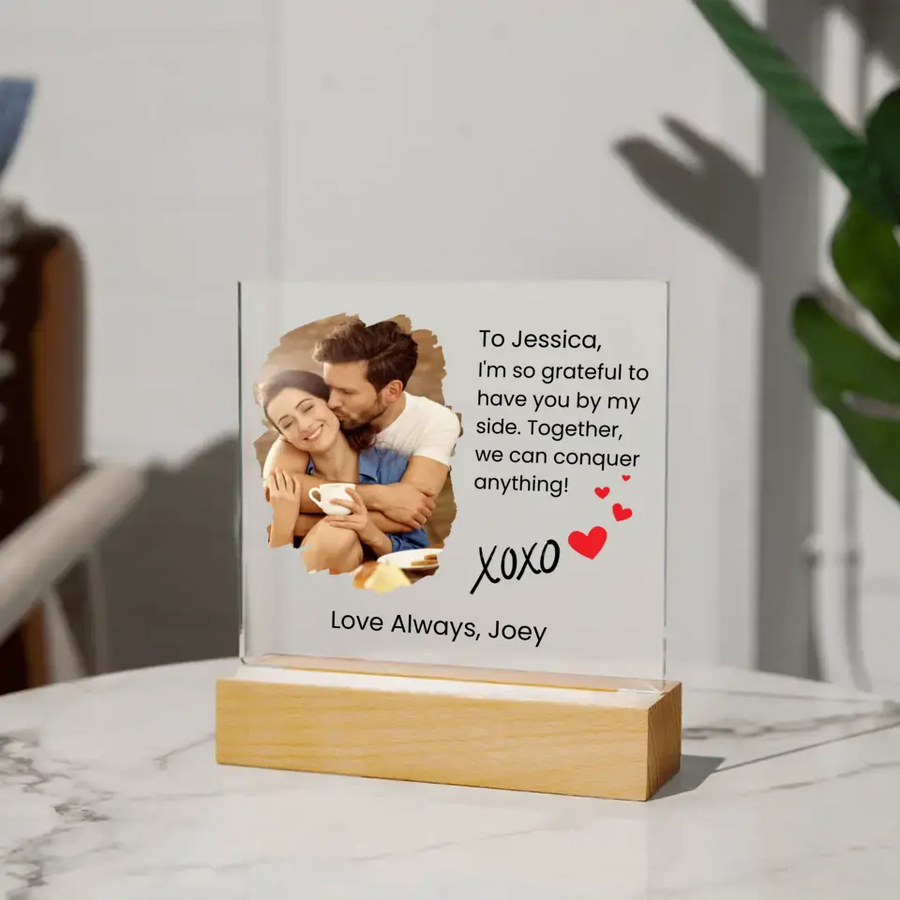 Couples Customizable Photo | Acrylic Square Plaque