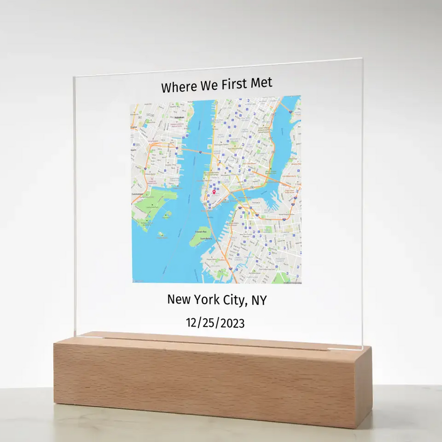 Map Location Upload | Acrylic Square Plaque