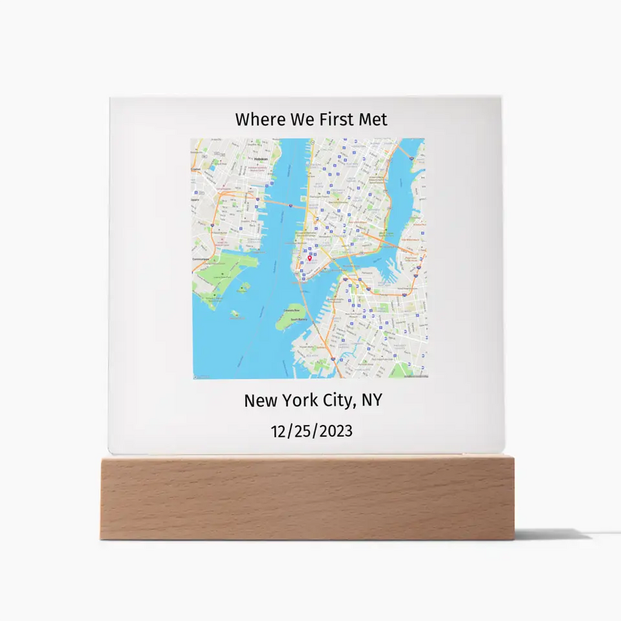 Map Location Upload | Acrylic Square Plaque