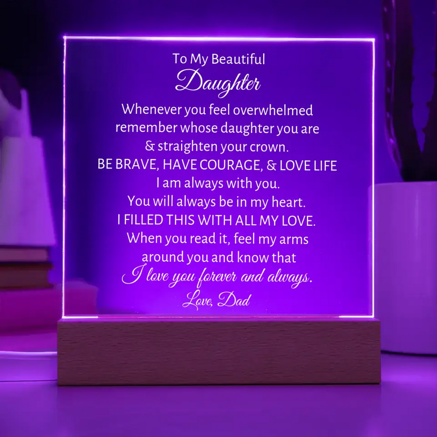 Daughter Quotes (white print) | Acrylic Square Plaque