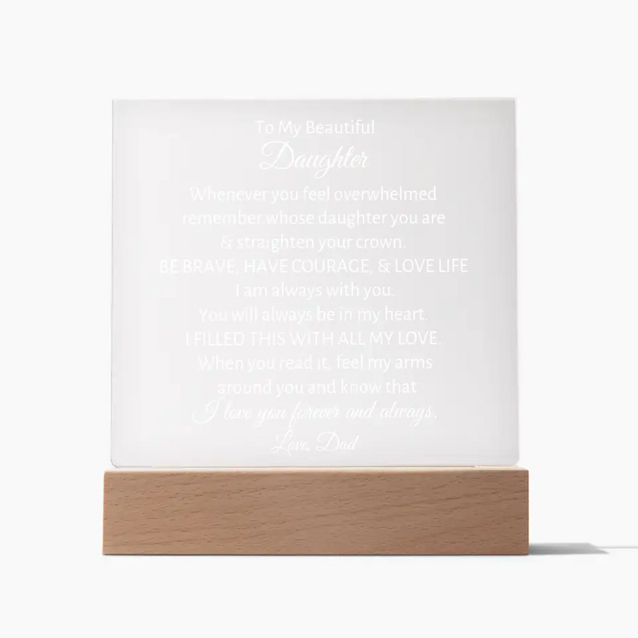 Daughter Quotes (white print) | Acrylic Square Plaque
