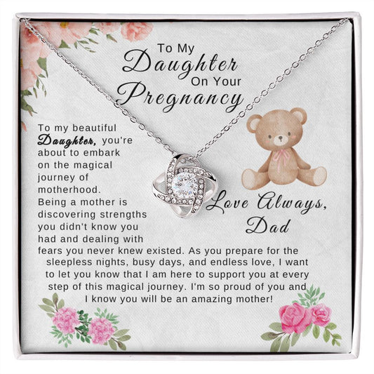 To My Daughter On Your Pregnancy - Dad | Love Knot Necklace