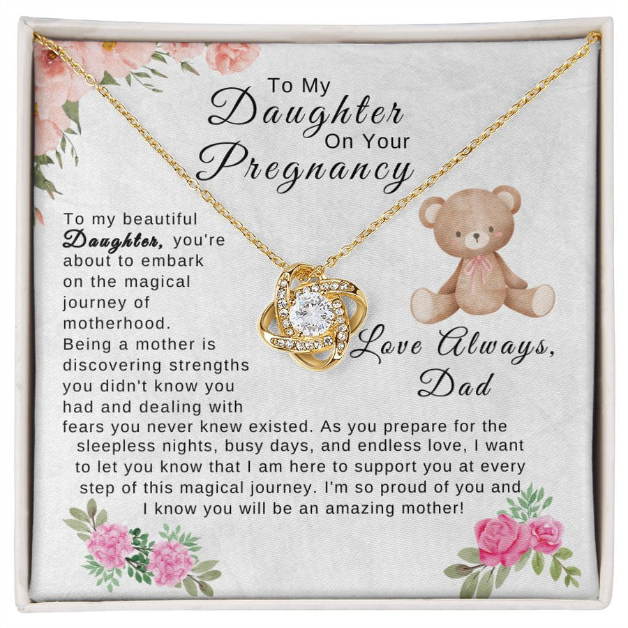 To My Daughter On Your Pregnancy - Dad | Love Knot Necklace