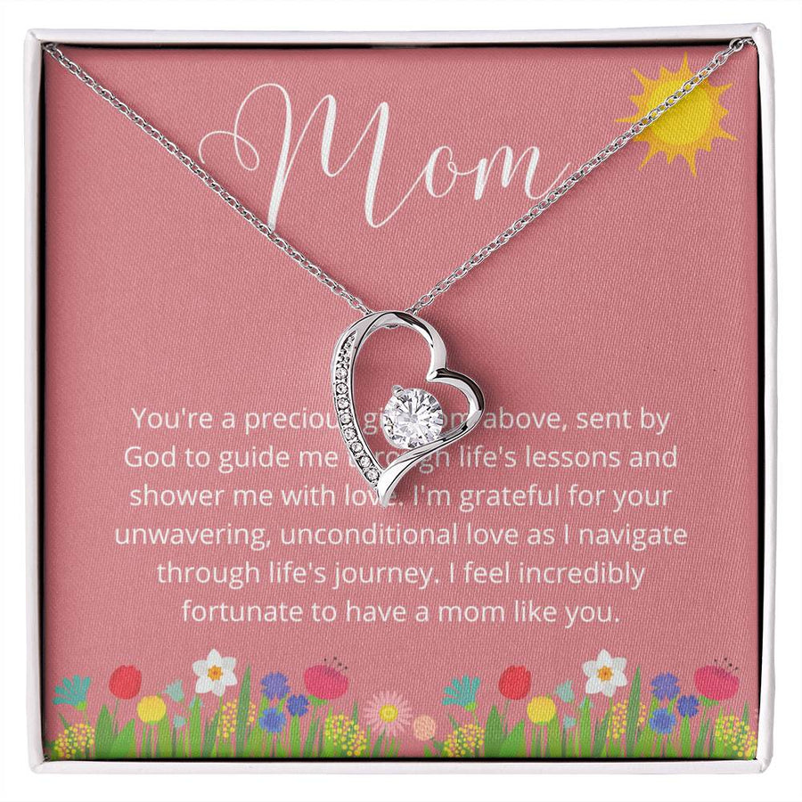 Mothers Day Gift Idea, Love Heart Necklace for Mom