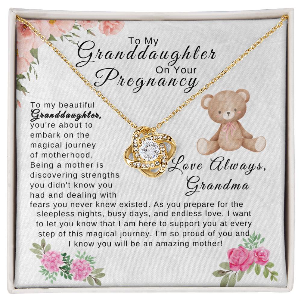 To My Granddaughter On Your Pregnancy - Grandma| Love Knot Necklace